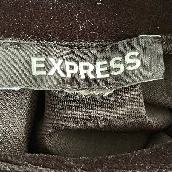 Express Dress Womens XL Black Velvet Velour Long Sleeve Mock Neck Maxi - Picture 6 of 10